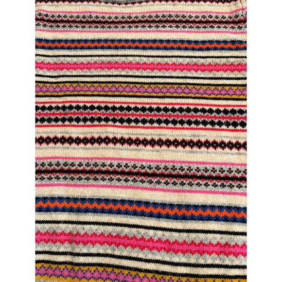 GAP Fair Isle Sweater Women's XS Grey Pink Multi Stripes Pullover Cozy Retro - Picture 4 of 5